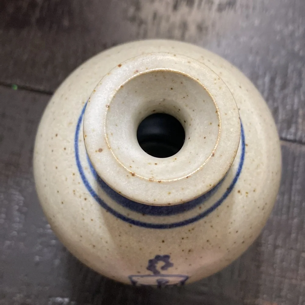 Vintage Signed Stoneware Bud Vase!